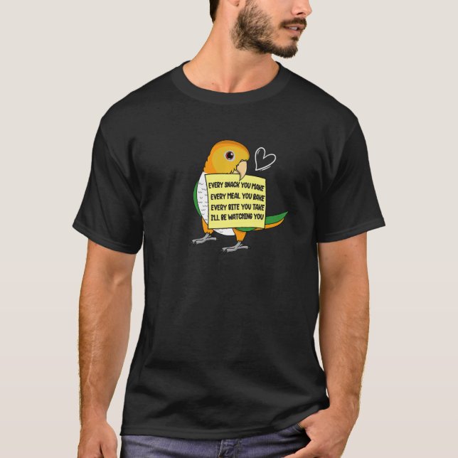 T-shirt Chaque Snack Repas ou Bite I Blanc ventre Caique P (Devant)