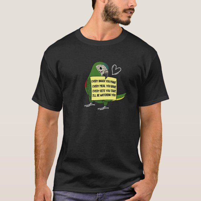 T-shirt Chaque Snack Repas ou Bite I Hahns Macaw Parrot (Devant)