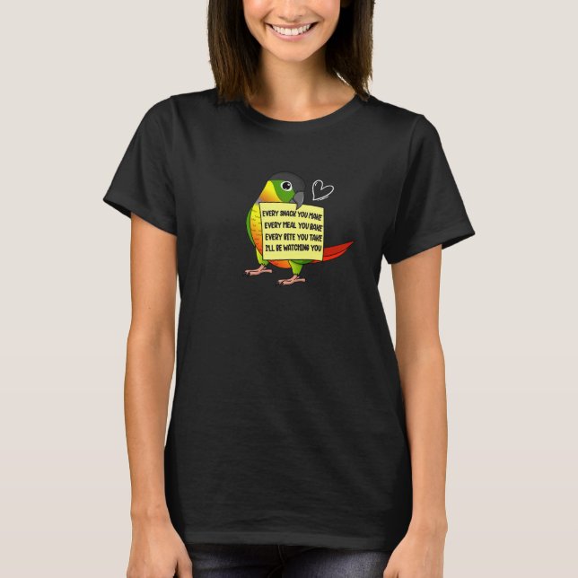 T-shirt Chaque Snack Repas ou Bite I Jaune Conure Par (Devant)