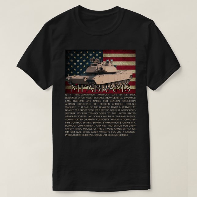 T-shirt Char de combat principal M1 Abrams (Design devant)