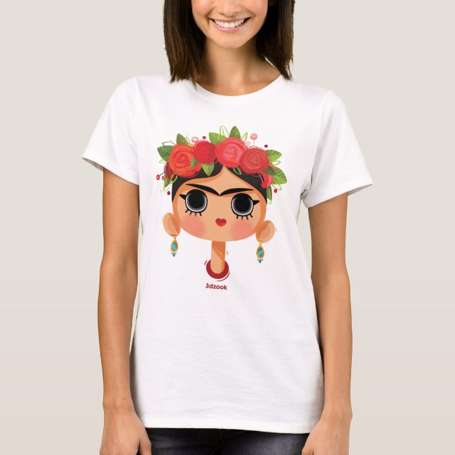 T-shirt /Character design of Frida Kahlo by 3dzook (Front)