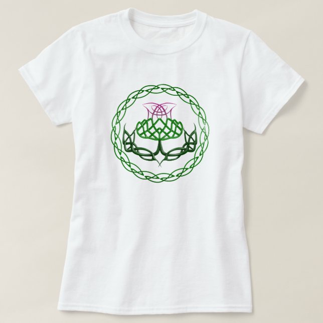 T-shirt Chardon celtique coloré de noeud (Design devant)