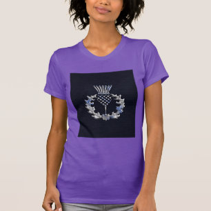 T-shirt Chardon d'écossais d'argent d'impression de fibre