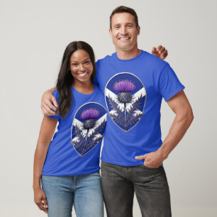 T-shirt Chardon et Saltire héraldiques violets