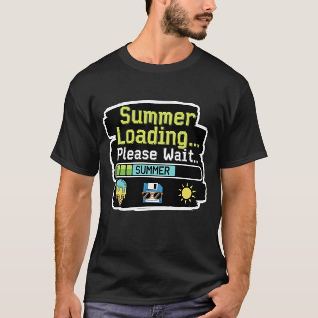 T-shirt Chargement d'été... Veuillez patienter - Drôle Tec (Devant)