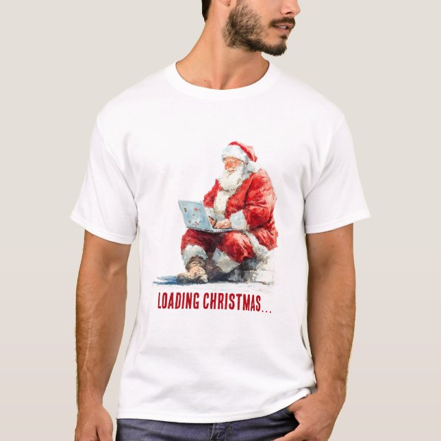 T-shirt Chargement Noël amusant Père Noël Design (Devant)