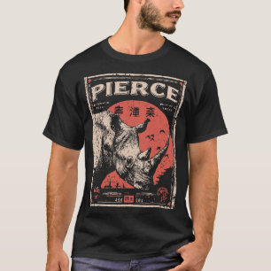 T-shirt Charger Rhinoceros Faune Conception de puissance