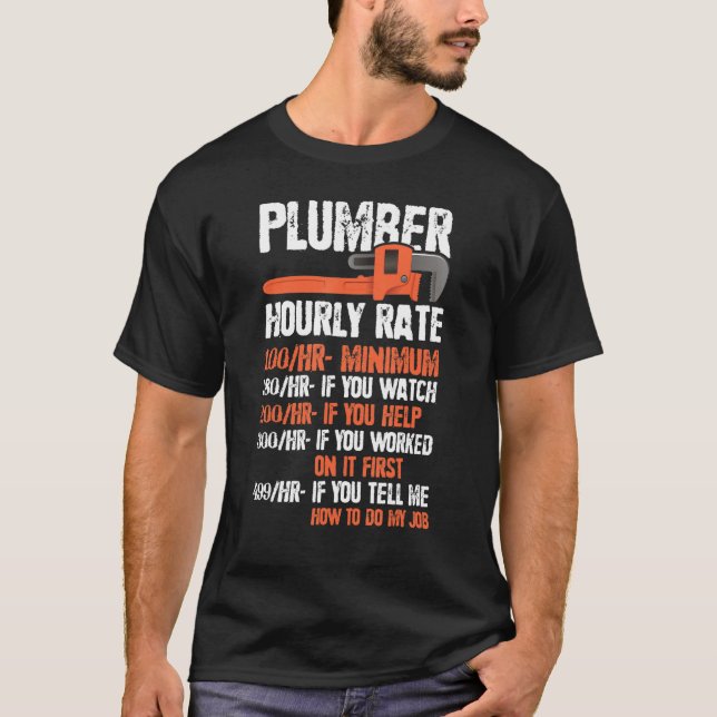T-shirt Charges amusantes de tuyauterie Graphique Taux hor (Devant)
