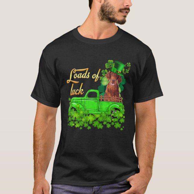 T-shirt Charges de Camion Irlandais Setter St Patrick's Da (Devant)
