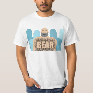 T-shirt Chariot d'homme ours chauve musclé de SlipperyJoe