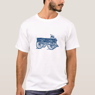 T-shirt Chariot en bois antique