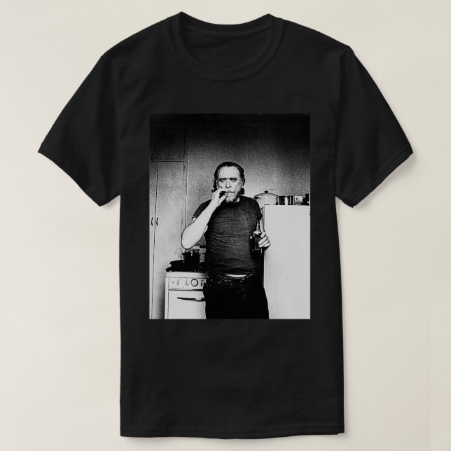 T-shirt Charles Bukowski Poète et design de fans de romanc (Design devant)