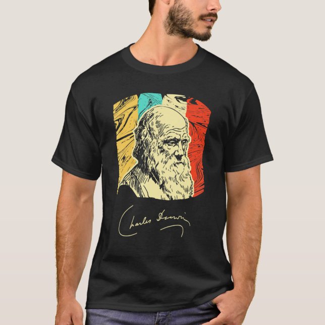 T-shirt Charles Darwin Biologiste naturaliste Retr (Devant)