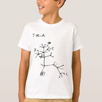 T-shirt Charles Darwin - Je pense (noir)