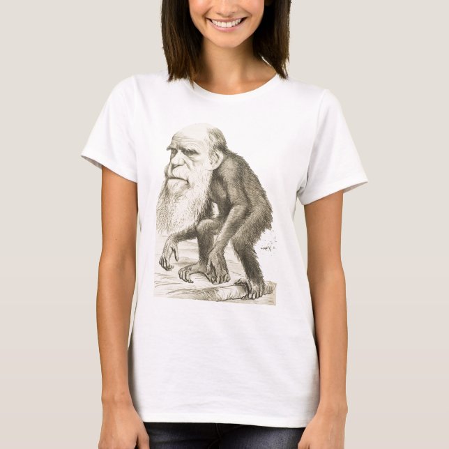 T-shirt Charles Darwin l'homme de singe (Devant)