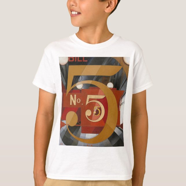 T-shirt Charles Demuth - J'Ai Vu La Figure 5 En Or (Devant)