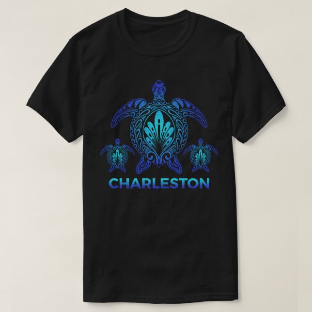 T-shirt Charleston Carolina Sud Turtle Souvenirs (Design devant)