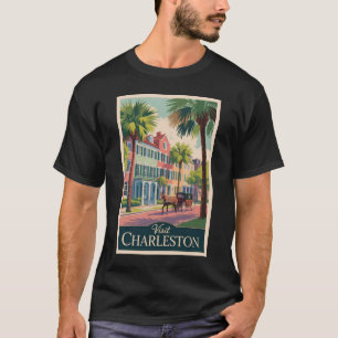 T-shirt Charleston Caroline du Sud Illustration Art de Voy