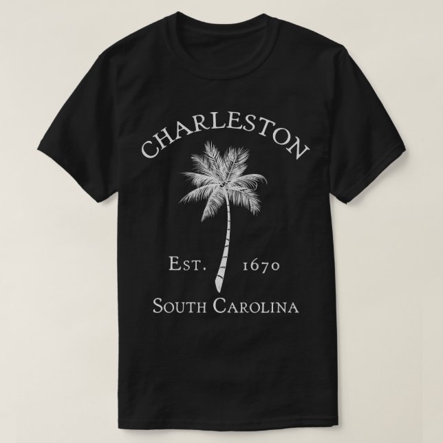 T-shirt Charleston Caroline du Sud SC Palmetto Ancien Styl (Design devant)