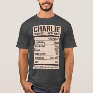 T-shirt Charlie Nutrition Facts Name Nickname Alias Title 