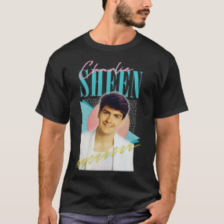 T-shirt Charlie Sheen 80s esthétique