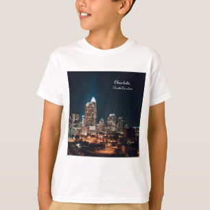 T-shirt Charlotte Caroline du Nord Skyline Nuit