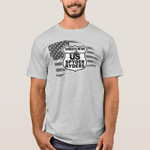 T-shirt Charlotte Metro Chapitre - Drapeau en lambeaux bw