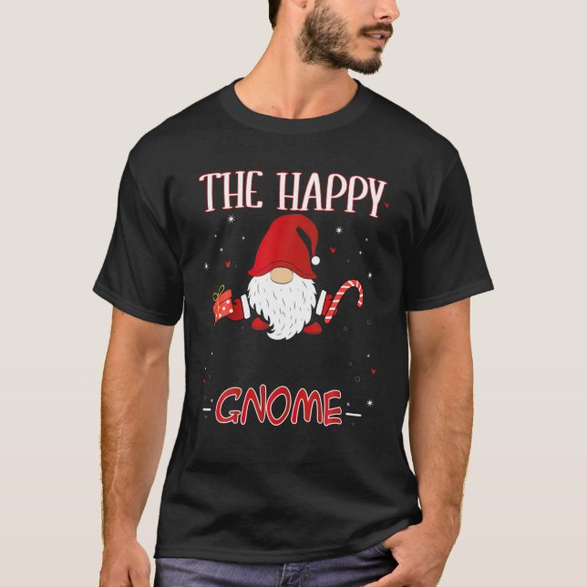 T-shirt Charmante Noël Gnome Costume Famille jumelée (Devant)