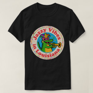 T-shirt Charme de Bayou_Mardi Gras de Louisiane Alligator 