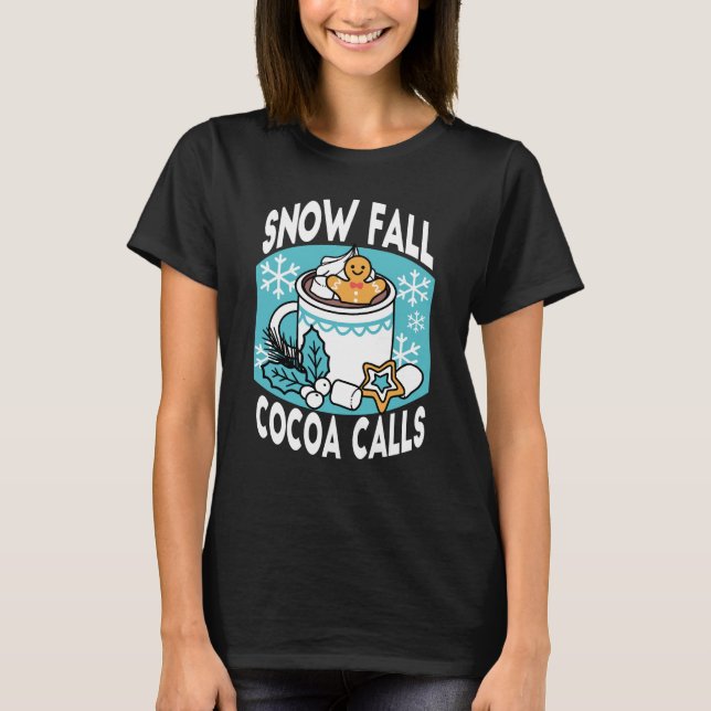 T-shirt Charme d'hiver et cacao chaud - Appels de cacao d' (Devant)