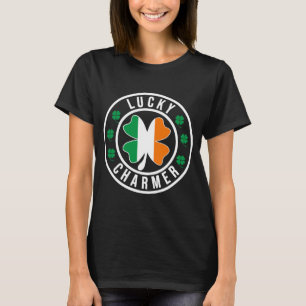 T-shirt Charmeur Chanceux T Shirt Drapeau Irlandais Trèfle