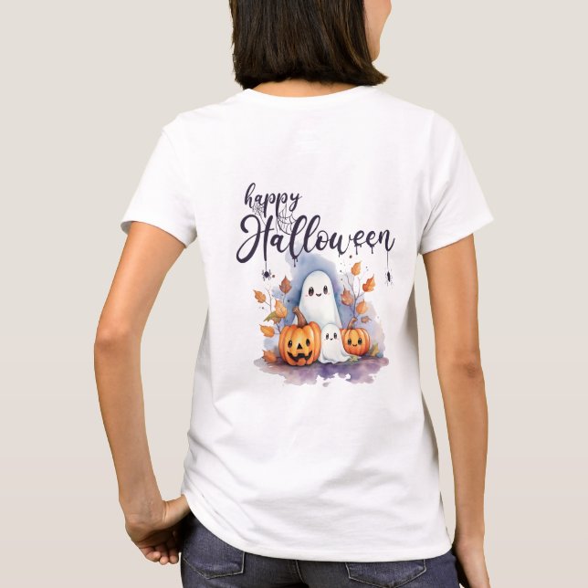 T-shirt Charming Citrouille fantôme Spider Halloween T-Shi (Dos)
