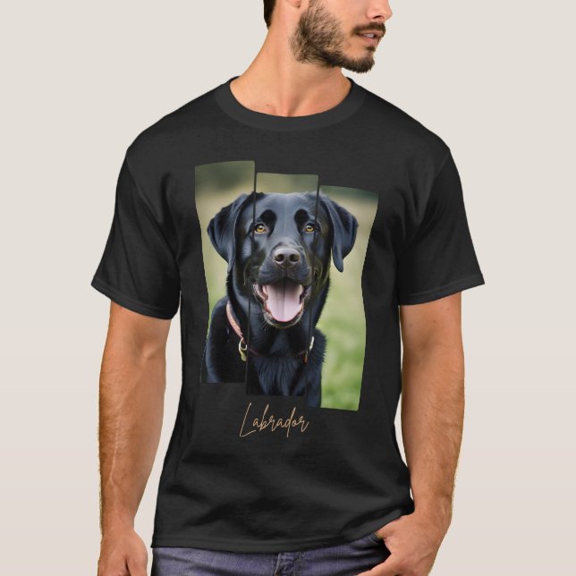 T-shirt Charming Labrador Retriever Portrait - Triptych Ar (Devant)