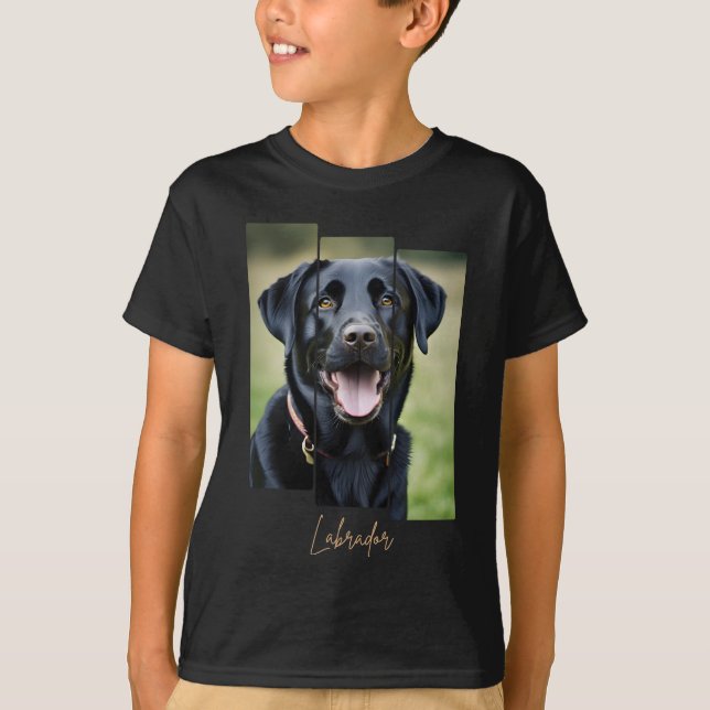 T-shirt Charming Labrador Retriever Portrait - Triptych Ar (Devant)