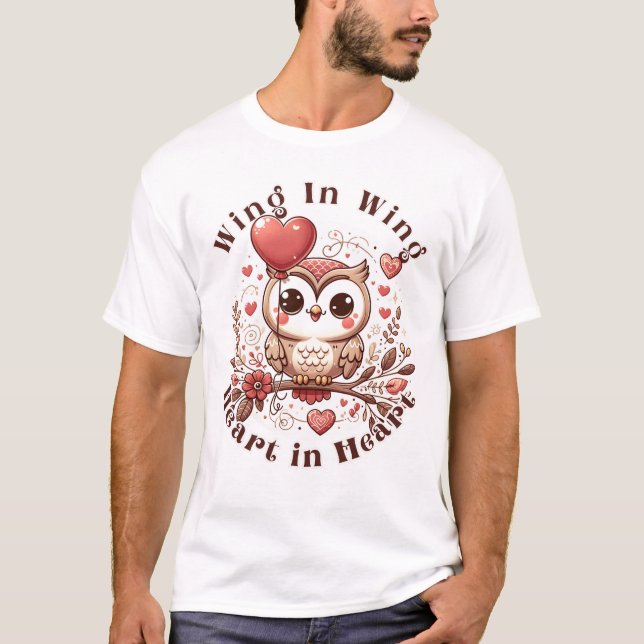 T-shirt Charming Owl Love Balloon (Devant)