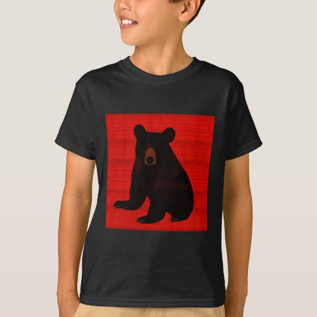 T-shirt Charming Story Book Black Bear Cub (Devant)
