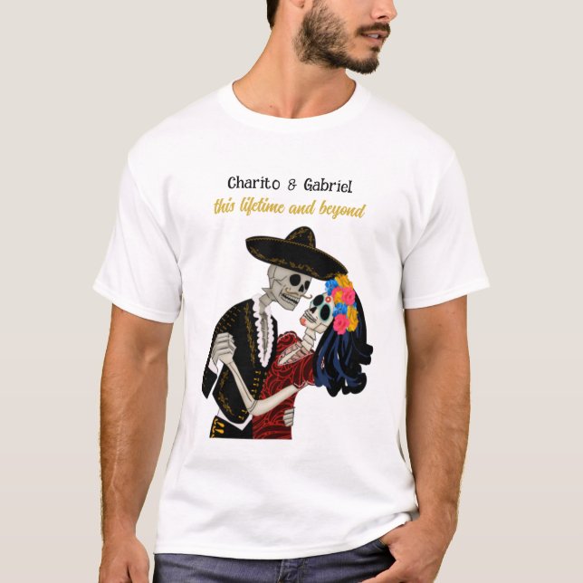 T-shirt Charro et Catrina Skuls à sucre Danser Lumière (Devant)