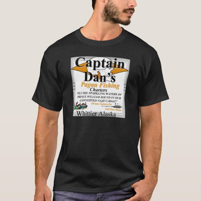 T-shirt Chartes de pêche païenne du capitaine Dan Whittier (Devant)