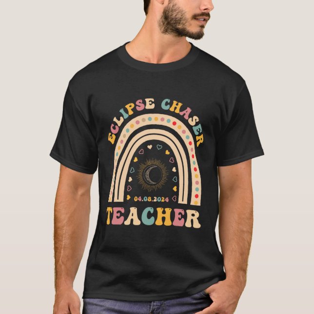 T-shirt Chaser Eclipse Solaire 2024 Avril 8 Enseignant (Devant)