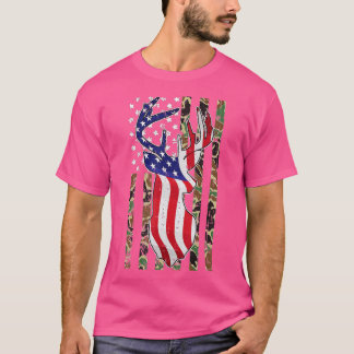 T-shirt Chasse 4 juillet Drapeau Américain Camo Patrio