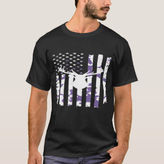 T-shirt Chasse à la femme American Deer Head Silhouette Pi