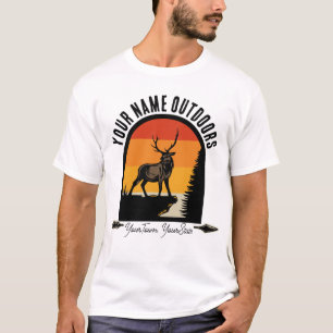 T-shirt Chasse AJOUTER LE NOM À L'Extérieur Deer Elk Wilde