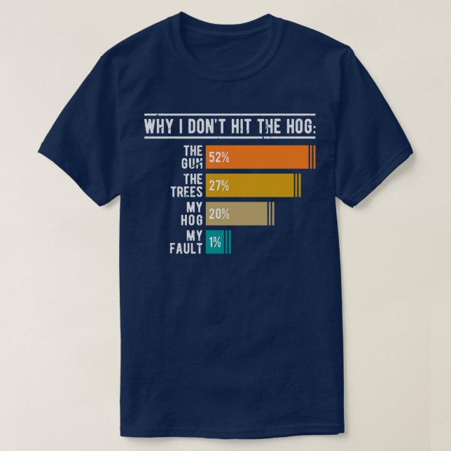 T-shirt Chasse amusante au porc (Design devant)