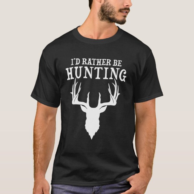 T-shirt Chasse Amusante Cadeau Cerf Id Plutôt Chasse Campi (Devant)