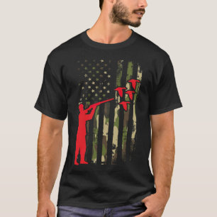 T-shirt Chasse au canard Camo Hommes Camoue bulldog noir l