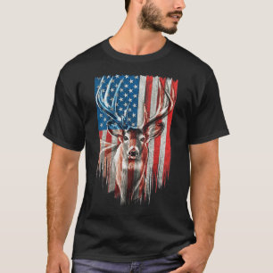 T-shirt Chasse au Cerf Buck à Queue Blanche Camouflage Amé