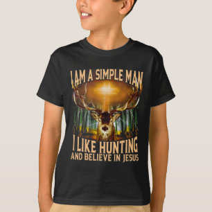 T-shirt Chasse Au Cerf Je Suis Un Homme Simple J'Aime Chas
