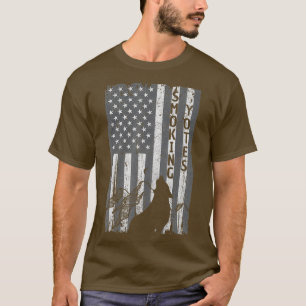 T-shirt Chasse au coyote du drapeau américain vintage Cha