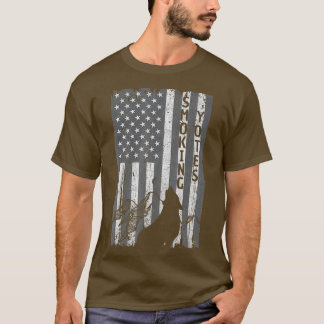 T-shirt Chasse au coyote du drapeau américain vintage Chas