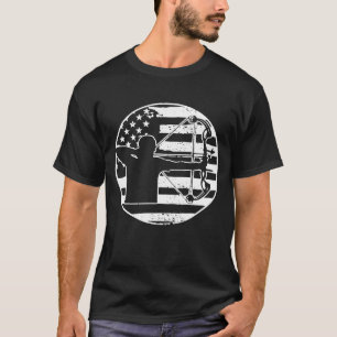 T-shirt Chasse au tir à l'arc Drapeau américain 4 juillet